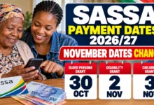 SASSA Payment Dates 2026/2027